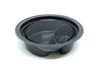 Контейнер 2-х секц. d.85мм з кришкою (соусник) чорне дно 100мл ПС-421д 100шт_thumbnail
