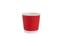 Стакан 110мл паперовий гофра червоний 25шт АПХ_thumbnail