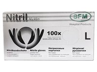 Рукавички нітрілові L чорні 100шт SFM 534958_thumbnail