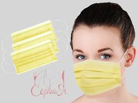 Маска мед. спанбонд однораз. 3шар. жовта_thumbnail