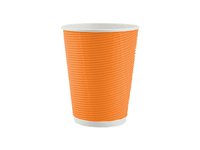 Стакан 340мл паперовий гофра помаранчевий 25шт АПХ_thumbnail