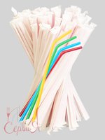 Соломка для соку 21смх4,8мм зі згином асорті в інд.уп. 200шт СП_thumbnail