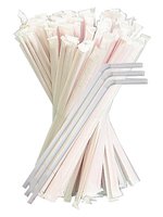 Соломка для сока 21смх4,8мм зі згином прозора в інд.уп. 200шт СП_thumbnail