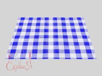 Сет під гаряче вініл 40х35см клітинка синьо-біла 17414_thumbnail