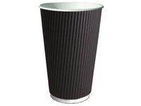 Стакан 500мл паперовий гофра чорний 20шт КС_thumbnail