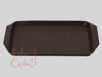 Піднос 43х30см пластик коричневий з ручками 591800_thumbnail