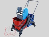 Візок для прибирання на два відра з віджимом (2х25л) Э0000010913_thumbnail