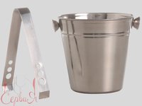 Відро для льоду нерж.+щіпці 0,7л h12см C&T 191139_thumbnail