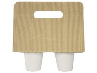 Тримач для стаканів паперових на 2 відділення крафт 50шт АПХ 124073_thumbnail