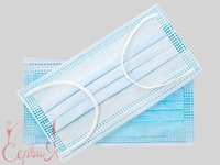 Маска медична спанбонд однораз. тришарова блакитна_thumbnail