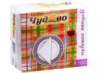 Серветка одношарова біла 22х24см 500шт Чудово_thumbnail