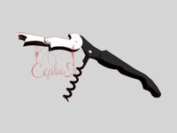 Ніж + штопор офіціанта 2-х ступінчастий чорний Т W-2_thumbnail