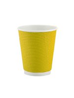 Стакан 180мл паперовий гофра жовтий під кришку АР-69 25шт АПХ 122205_thumbnail