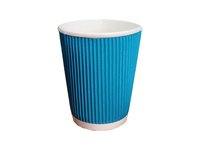 Стакан 350мл паперовий гофра бірюзовий 30шт GP02-0030_thumbnail