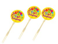 Двойная шпажка "С днем рождения" 40шт. арт.01632_thumbnail