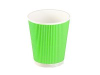 Стакан 270мл паперовий гофра зелений під кришку ST-79 25шт ЕС_thumbnail