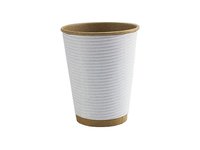 Стакан 340мл паперовий гофра білий/Крафт всеред.25шт АПХ 122244_thumbnail