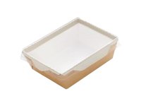 Контейнер папер.145х95х55мм з прозр.криш. 450мл КРАФТ біле всеред. 50шт 013846/К_thumbnail