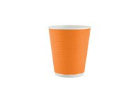 Стакан 180мл паперовий гофра помаранчевий під кришку АР-69 25шт АПХ_thumbnail