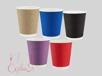 Стакан 180мл паперовий гофра блакитний під кришку АР-69 25шт АПХ_thumbnail