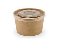 Контейнер папер. для супу та др.страв з проз.кр. 470мл крафт/крафт 25шт 011541/010549_thumbnail