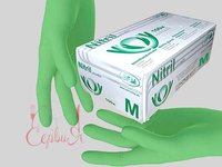 Рукавички нітрілові М зелені 100шт SFM 534947_thumbnail