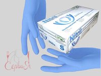 Рукавички нітрілові S сині чутливі 100шт SFM 534682-2_thumbnail