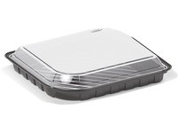 Контейнер з кришкою для суші (чорне дно) 180х210х35мм 1080мл IT-132 10шт_thumbnail