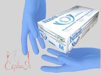 Рукавички нітрілові М сині 100шт SFM 534683-2_thumbnail