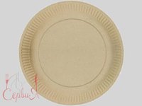 Тарілка картон. 230мм крафт кругла 25шт АПХ_thumbnail