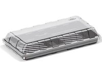 Контейнер з кришкою для суши (чорне дно) 123х233х40мм 880мл IT-140 10шт_thumbnail