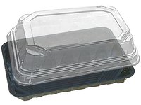 Контейнер HF64 PET 220х147х42мм д/суши чорний з прозор.кришкою 16053/16052_thumbnail