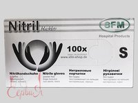 Рукавички нітрілові S чорні 100шт SFM 534956_thumbnail
