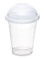 Стакан 400мл з купольною кришкою з отвором 100шт TU_thumbnail