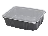 Контейнер РР 193х153х53мм с прозр.крышкой черное дно 1л 25шт 011746/011747К_thumbnail