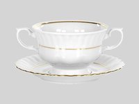 Бульонница з ручками і блюдцем 400мл Iwona 3210-2-40_thumbnail