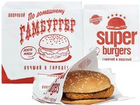 Куток паперовий для бургерів 140х140мм з малюнком Гамбургер 500шт 33 ЕП_thumbnail