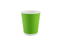 Стакан 180мл паперовий гофра зелений під кришку АР-69 25шт АПХ_thumbnail
