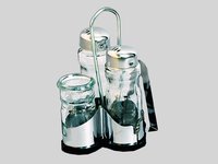 Набір для спецій металевий 4пр. (сіль/перець/зубоч./салфетниця) 18369_thumbnail