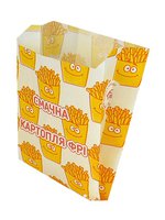 Саше папер. для карт.фрі (100г)105х100х50мм білий з малюнком Смайлик 100шт 1884ЕП_thumbnail