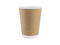 Стакан 270мл паперовий гофра бурий під кришку АР-80 25шт АПХ_thumbnail
