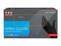 Рукавички нітрілові M чорні Pofessional 100шт PRO 17303700_thumbnail