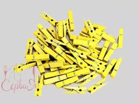 Прищіпка-міні дерев'яна декор.жовта 3,5см_thumbnail