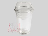 Склянка 500мл з купольною кришкою з отвором 50шт РК_thumbnail