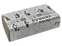 Рушник 1шар Vскладення сірий 150шт Альбатрос_thumbnail