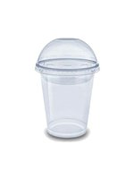 Стакан 350мл з купольною кришкою з отвором 50шт 95091РР_thumbnail