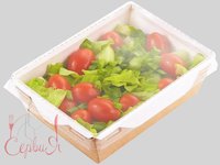 Контейнер папер.220х160х55мм з прозр.криш. 1л КРАФТ біле всеред. 10шт 013825/К_thumbnail