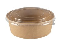 Контейнер папер.д.187, h55мм з прозор.криш. 1000мл краф/крафт 10шт  011697/011693_thumbnail