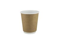 Стакан 185мл паперовий двошаровий Крафт/білий всеред під кришку ST-72 25шт ЕС_thumbnail