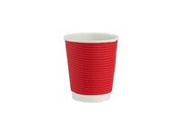 Стакан 180мл паперовий гофра червоний під кришку АР-69 25шт АПХ_thumbnail